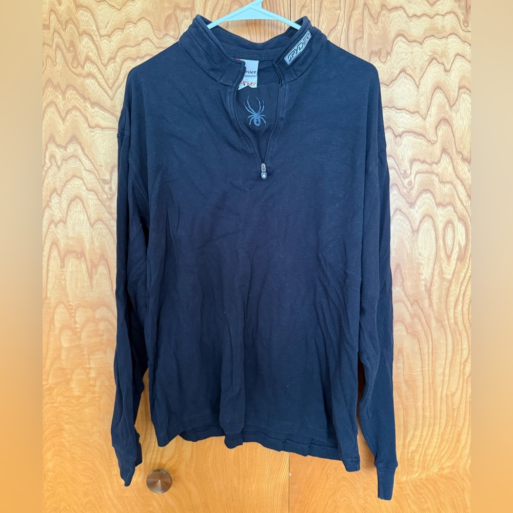 Spyder Black Quarter-Zip Pullover with Spider Emblem